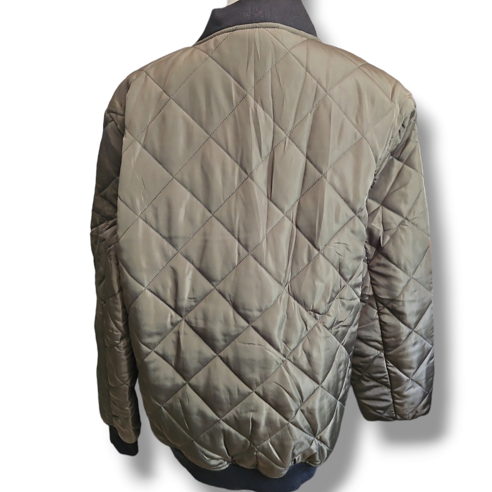 Pretifeel Mens Bomber Jackets Diamond Quilted Fall Winter Rib Varsity Lt Weight - Picture 3 of 5